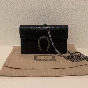 Gucci Dionysus Black Leather Supermini bag